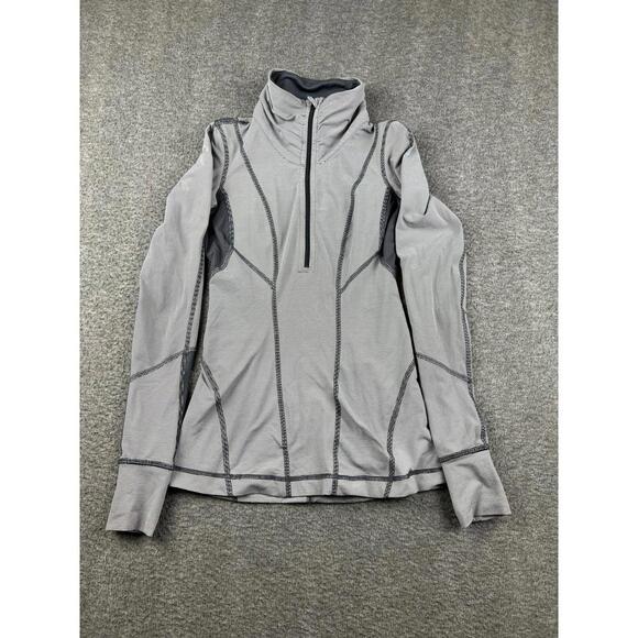 Lululemon Women's Gray and Black Long Sleeve Activewear Top Size 2 - Picture 1 of 6